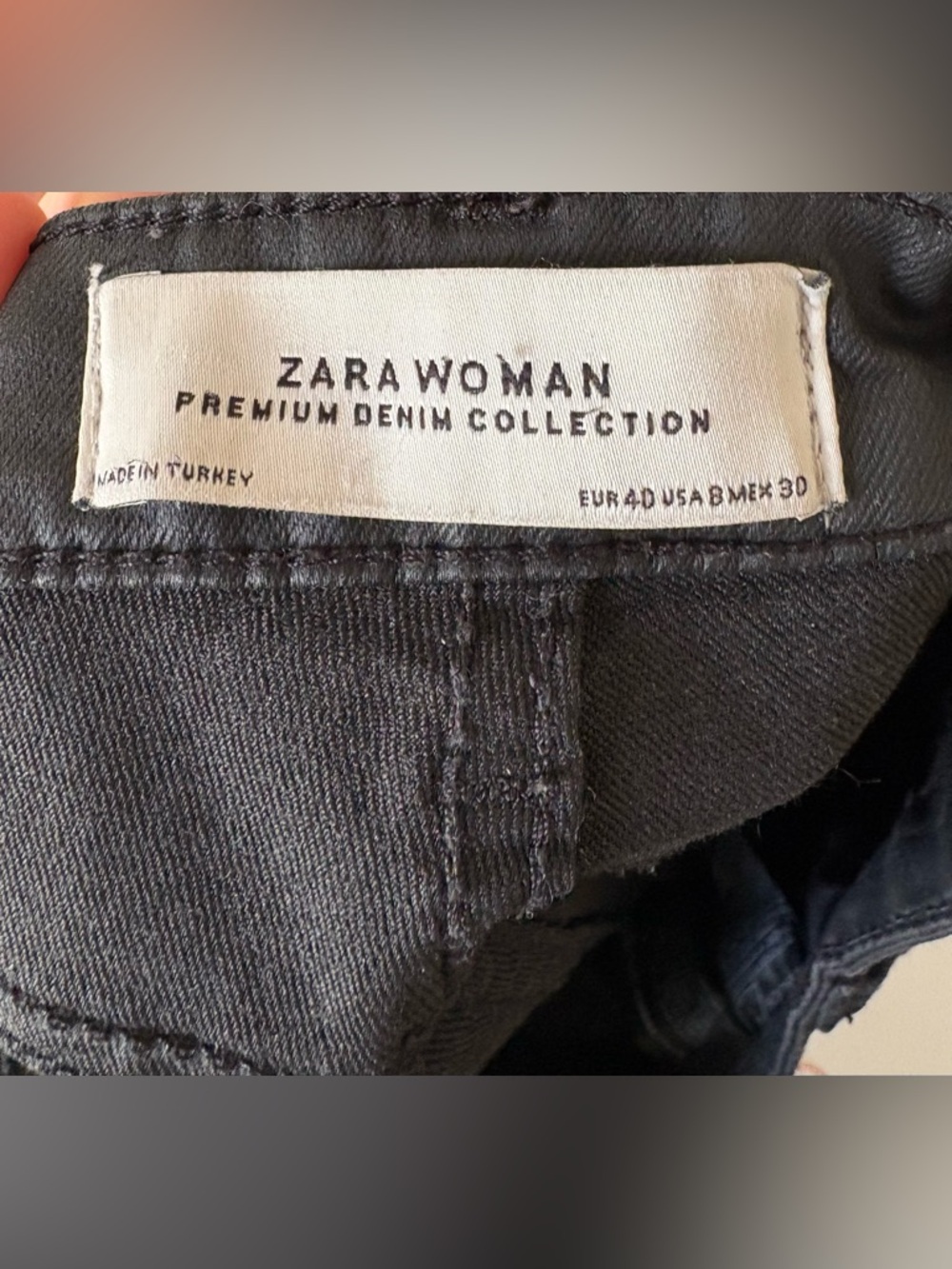 Zara Black Coated Skinny Jeans - Picture 3 of 3
